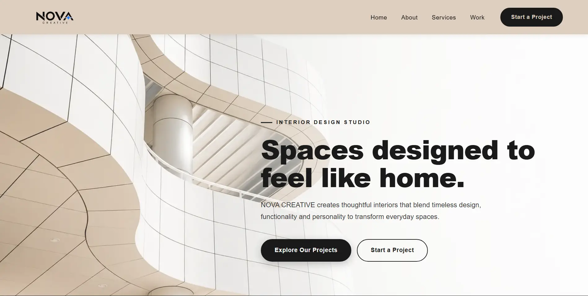 NOVA CREATIVE website screenshot